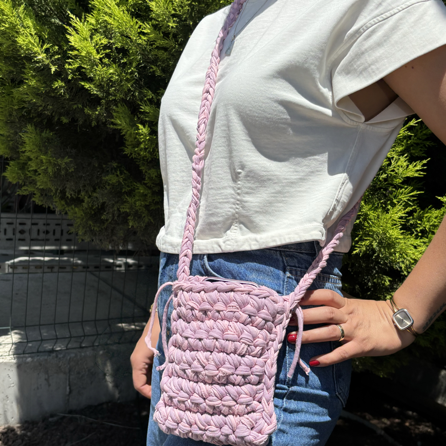 EcoPunch pembe çapraz çanta